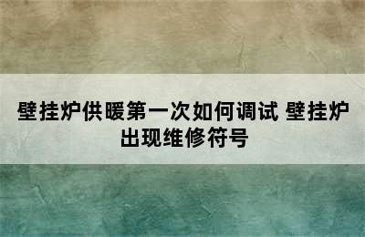 壁挂炉供暖第一次如何调试 壁挂炉出现维修符号